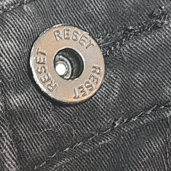Reset Moto Black Straight Leg Zip Pocket Detail Cotton Span Stretch Jeans Sz 10 - Picture 10 of 16